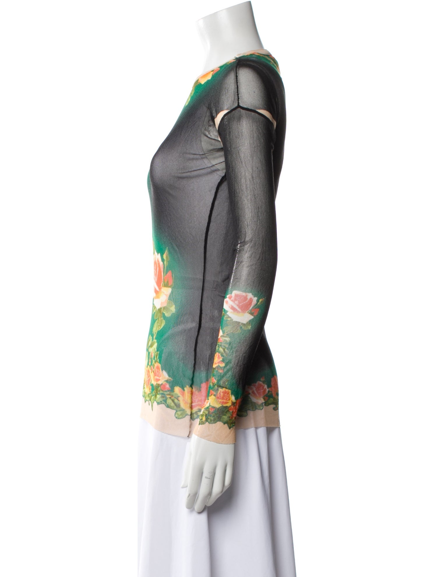 Jean Paul Gaultier Printed Bateau Neckline Top